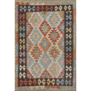 HomeRoots 9' X 12' Tribal Area Rug in Rust Blue & Beige – Durable, Washable, UV Protected for Home Spaces 707958