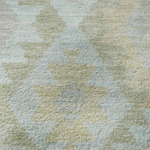 HomeRoots 8' X 10' Sage and Blue Tribal Area Rug - Washable, UV-Protected, Stain-Resistant, Stylish Comfort 707963