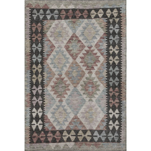 HomeRoots 8' Tribal Round Rug in Taupe & Charcoal - Washable, UV-Protected, Non-Slip, Perfect for Busy Homes! 707980