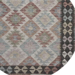 HomeRoots 8' X 10' Stylish Taupe & Charcoal Tribal Washable Area Rug - Durable, UV Protected & Easy Care! 707981