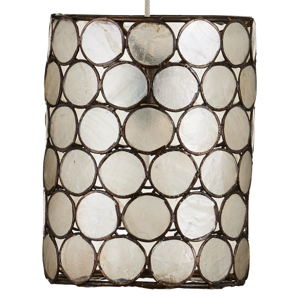 Regatta 15-Light Modern Pendant, Luminous Capiz Shell & Wrought Iron Design, Stunning Ceiling Fixture