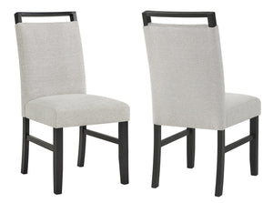 English Elm Contemporary Upholstered Dining Side Chair Set of 2 – Light Gray Fabric, Black Wood Frame, Modern Comfort B011P375940