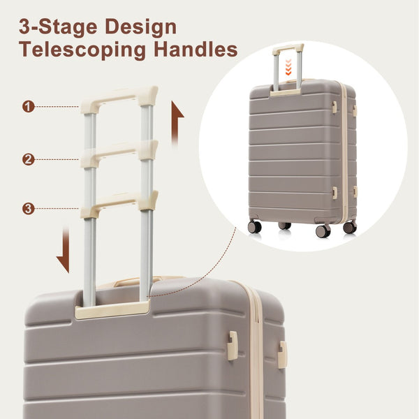 English Elm Premium Abs Hardshell 3 Piece Suitcase Set with Tsa Locks and Spinner Wheels Brown N726P296022B