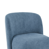 Christopher Knight Home® - Noble House - - Ultra-Soft Modern Low-Back Armless Accent Chair With Skin-Friendly Upholstery And Exquisite Round Pine Wood Feet, For Small Living Spaces, Living Room, Bedroom, Balcony, Office, Reading Nook, Blue