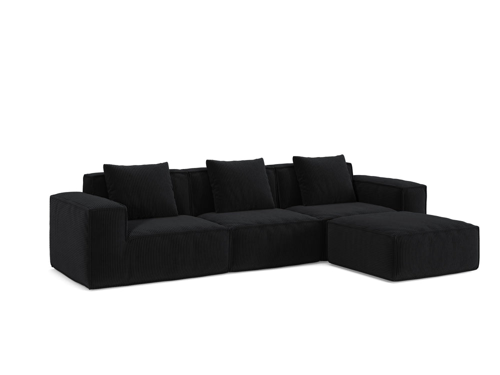 English Elm 118-Inch Modular Sofa Bed - Versatile Corduroy Cloud Velvet Sofa Set For Living Rooms & Guests Comfort W3147S00025