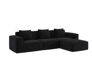 English Elm 118-Inch Modular Sofa Bed - Versatile Corduroy Cloud Velvet Sofa Set For Living Rooms & Guests Comfort W3147S00025