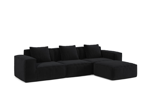 English Elm 118-Inch Modular Sofa Bed - Versatile Corduroy Cloud Velvet Sofa Set For Living Rooms & Guests Comfort W3147S00025