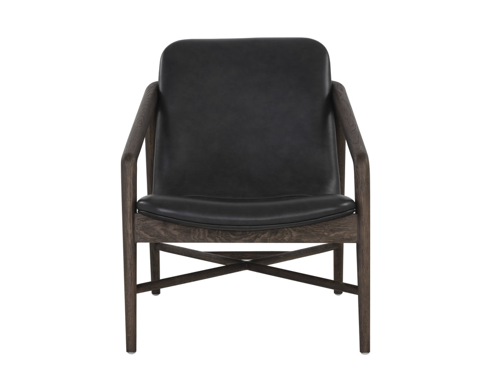 Sunpan Cinelli Lounge Chair - Handcrafted Artisan Design with Unique Character and Timeless Elegance Distressed Brown / Brentwood Charcoal Leather