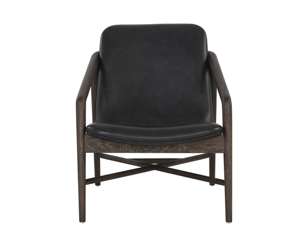 Sunpan Cinelli Lounge Chair - Handcrafted Artisan Design with Unique Character and Timeless Elegance Distressed Brown / Brentwood Charcoal Leather