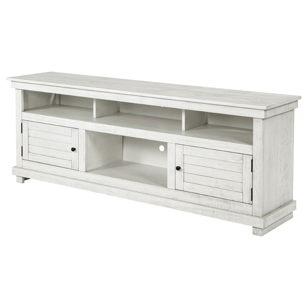 English Elm Castleton Farmhouse Media Console with Shuttered Doors and Distressed Pine Finish B062P451646