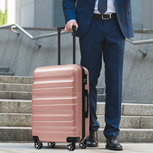 English Elm Hardshell Abs Four Piece Luggage Set with Spinner Wheels and Tsa Lock for Travel N730P368200M