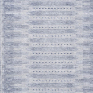 HomeRoots 5' Blue & Denim Blue Geometric Area Rug - Washable, UV Protected, Stain Resistant for Active Homes 708009