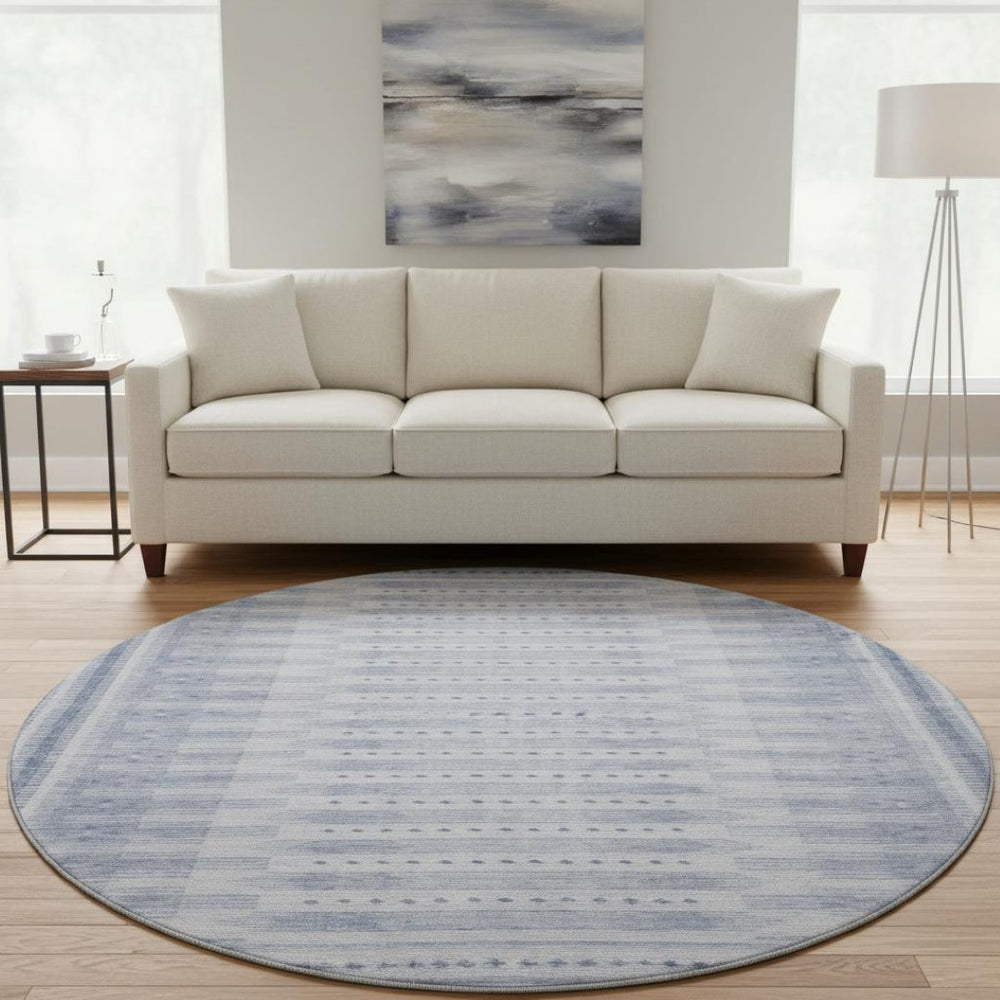 HomeRoots 8' X 10' Blue Geometric Area Rug - Washable, UV-Protected & Durable for High-Traffic Spaces! 708011