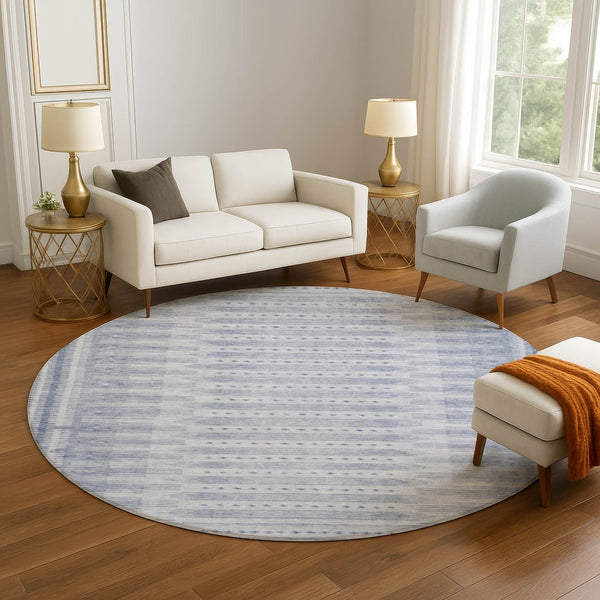 HomeRoots 8' X 10' Blue Geometric Area Rug - Washable, UV-Protected & Durable for High-Traffic Spaces! 708011
