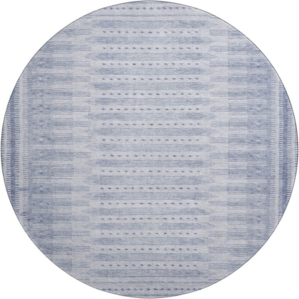 HomeRoots 8' X 10' Blue Geometric Area Rug - Washable, UV-Protected & Durable for High-Traffic Spaces! 708011