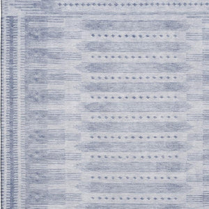 HomeRoots 9' X 12' Blue Geometric Area Rug - Washable, UV Protected, Non-Slip Backing for Busy Homes 708012