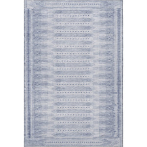 HomeRoots 9' X 12' Blue Geometric Area Rug - Washable, UV Protected, Non-Slip Backing for Busy Homes 708012