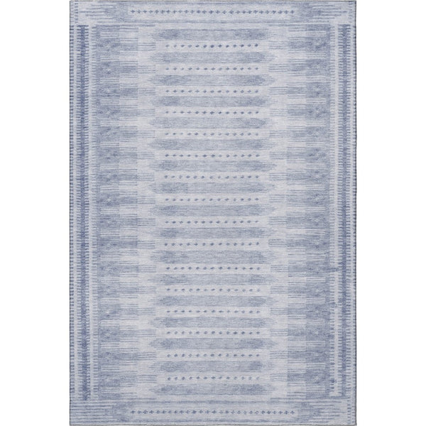 HomeRoots 10' X 14' Blue Geometric Washable Area Rug – UV Protected, Stain Resistant, Perfect for Families! 708013