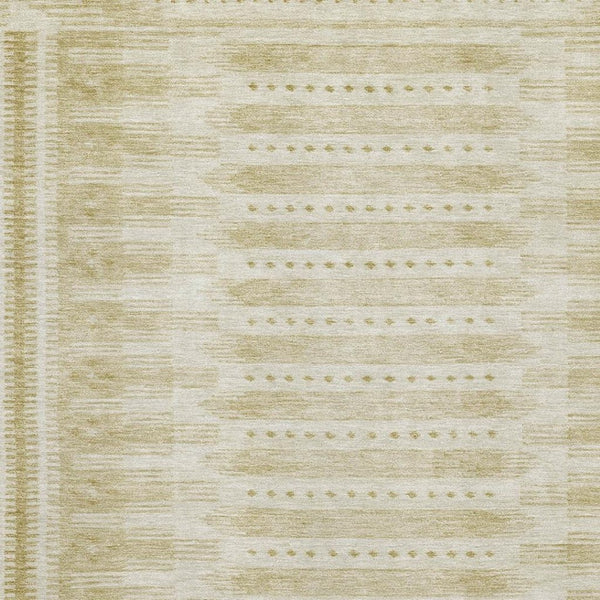 HomeRoots 5' X 8' Gold and Beige Geometric Area Rug – Stylish, Washable, UV-Protected for Busy Homes & Kids 708015