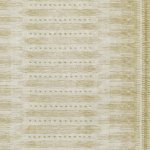 HomeRoots 8' Gold and Beige Geometric Round Washable Rug - UV Protected, Stain Resistant, Ideal for Active Homes 708016