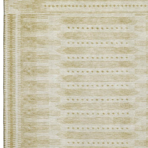 HomeRoots 9' X 12' Stylish Gold & Beige Geometric Washable Area Rug with UV Protection for Busy Homes 708018