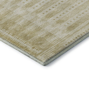 HomeRoots 10' Gold and Beige Geometric Area Rug - Washable, UV-Protected, Durable for Homes with Kids & Pets 708019