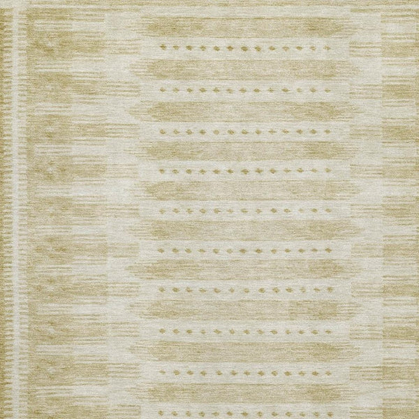 HomeRoots 10' Gold and Beige Geometric Area Rug - Washable, UV-Protected, Durable for Homes with Kids & Pets 708019