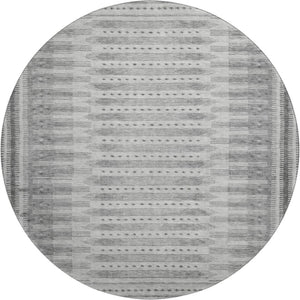 HomeRoots 8' X 10' Geometric Gray & Silver Washable Area Rug with UV Protection & Stain Resistance for Homes 708023