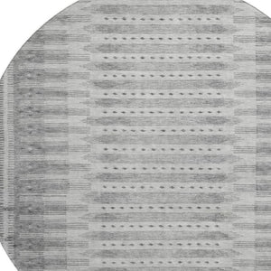 HomeRoots 8' X 10' Geometric Gray & Silver Washable Area Rug with UV Protection & Stain Resistance for Homes 708023