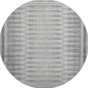 HomeRoots 8' X 10' Geometric Gray & Silver Washable Area Rug with UV Protection & Stain Resistance for Homes 708023