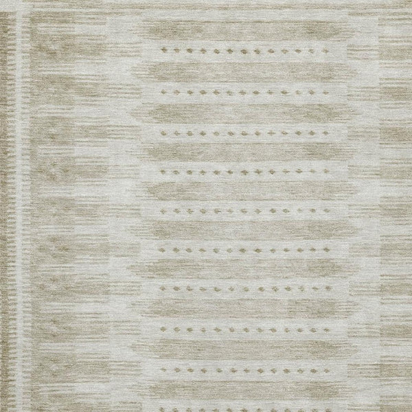 HomeRoots 5' X 8' Contemporary Khaki & Beige Geometric Area Rug - Washable, UV Protected, Soft & Stylish 708027