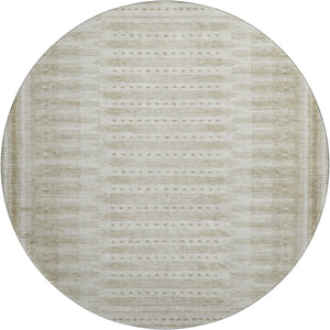 HomeRoots 8' X 10' Khaki & Beige Geometric Washable Area Rug with UV Protection for Stylish, Easy Care Living 708029