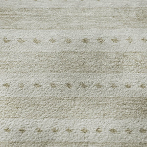 HomeRoots 8' X 10' Khaki & Beige Geometric Washable Area Rug with UV Protection for Stylish, Easy Care Living 708029