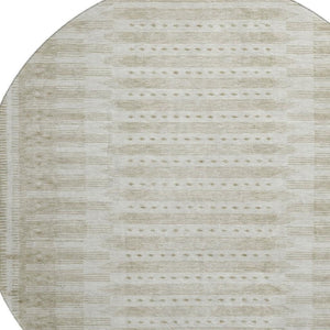 HomeRoots 8' X 10' Khaki & Beige Geometric Washable Area Rug with UV Protection for Stylish, Easy Care Living 708029