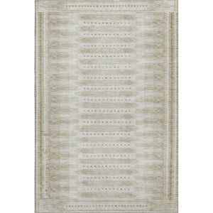 HomeRoots 10' X 14' Khaki & Beige Geometric Area Rug – Washable, UV Protected, Perfect for Active Homes! 708031
