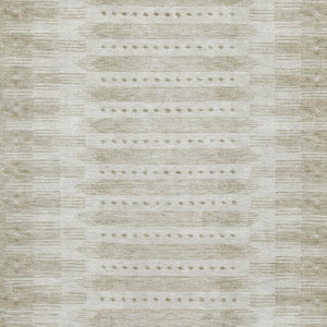 HomeRoots 10' X 14' Khaki & Beige Geometric Area Rug – Washable, UV Protected, Perfect for Active Homes! 708031