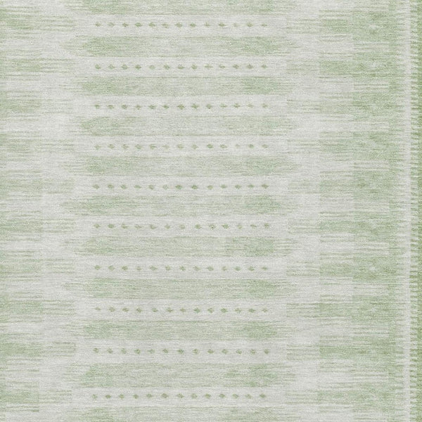 HomeRoots 5' X 8' Sage & Fern Green Geometric Area Rug - Washable, UV Protected, Stain Resistant for High Traffic Spaces 708033