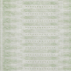 HomeRoots 8' Sage and Fern Green Geometric Washable Round Rug with UV Protection for Stylish Living Spaces 708034