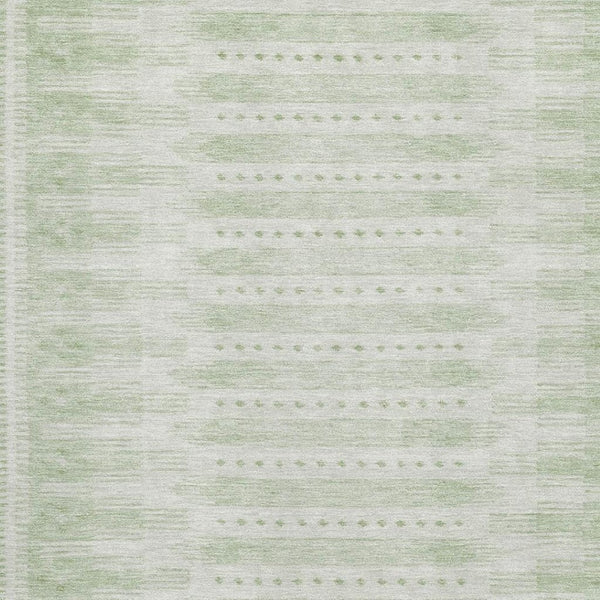 HomeRoots 8' Sage and Fern Green Geometric Washable Round Rug with UV Protection for Stylish Living Spaces 708034