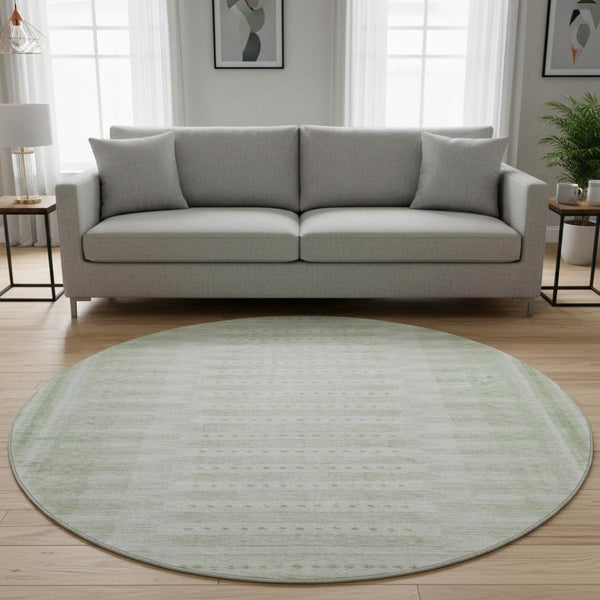 HomeRoots 8' X 10' Stylish Sage & Fern Green Washable Area Rug with UV Protection - Perfect for Homes! 708035