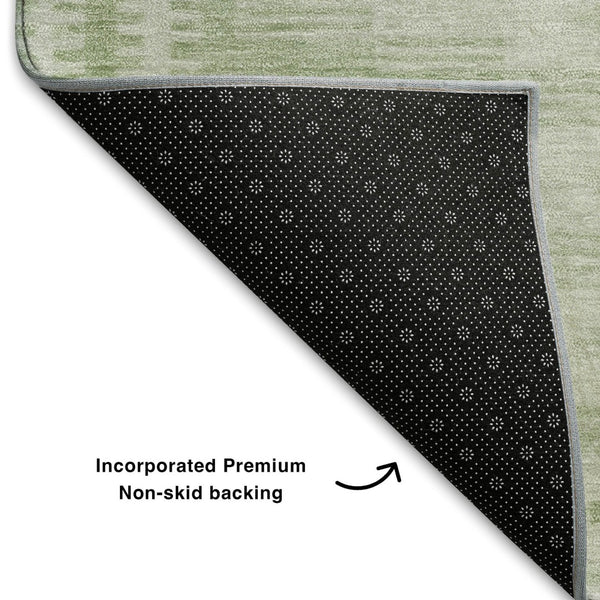 HomeRoots 9' X 12' Sage & Fern Green Geometric Area Rug - Durable, Stain-Resistant, UV Protected for Modern Spaces 708036
