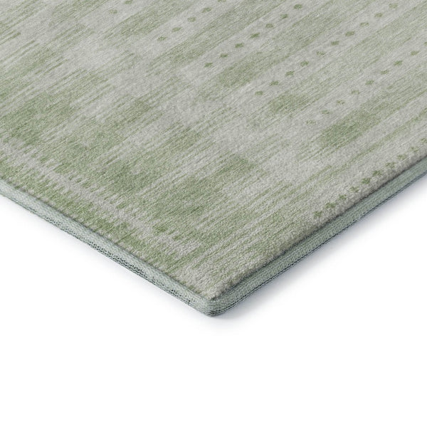 HomeRoots 9' X 12' Sage & Fern Green Geometric Area Rug - Durable, Stain-Resistant, UV Protected for Modern Spaces 708036