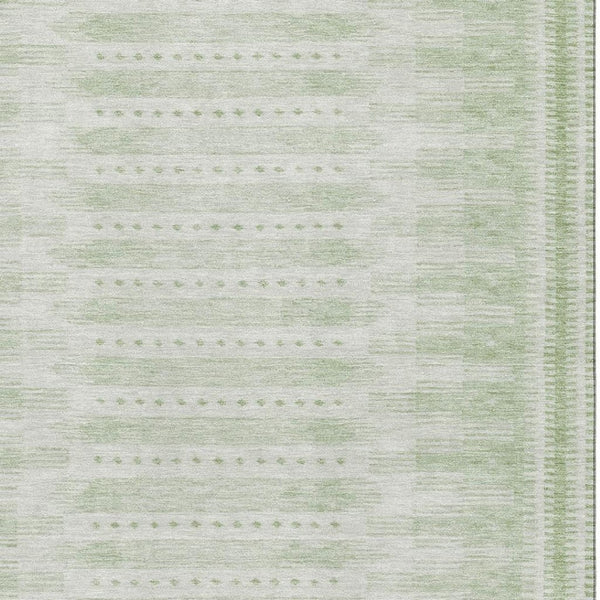 HomeRoots 9' X 12' Sage & Fern Green Geometric Area Rug - Durable, Stain-Resistant, UV Protected for Modern Spaces 708036