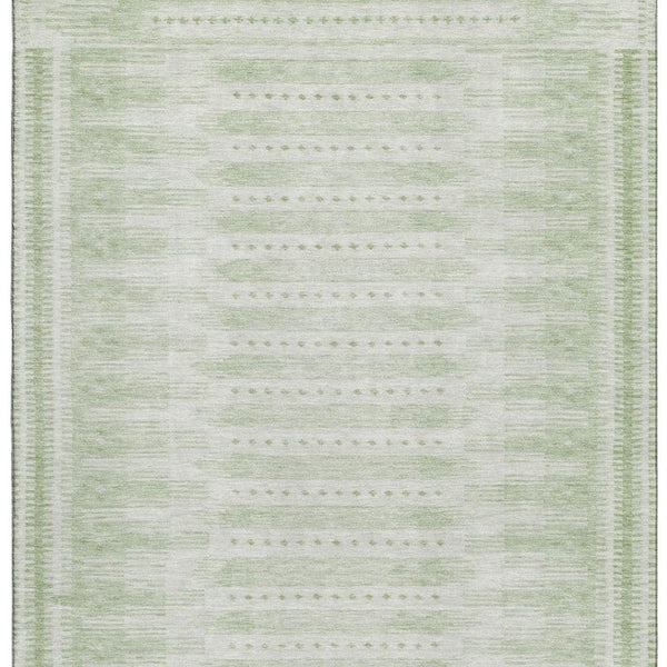 HomeRoots 9' X 12' Sage & Fern Green Geometric Area Rug - Durable, Stain-Resistant, UV Protected for Modern Spaces 708036