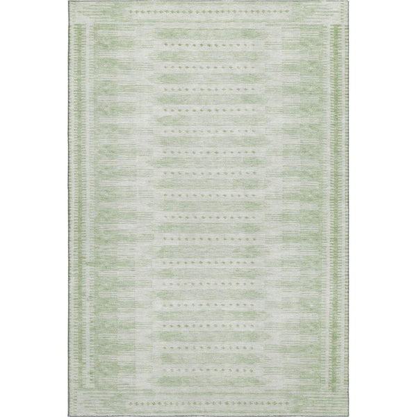 HomeRoots 10' X 14' Sage & Fern Green Geometric Washable Area Rug with UV Protection for High-Traffic Homes 708037
