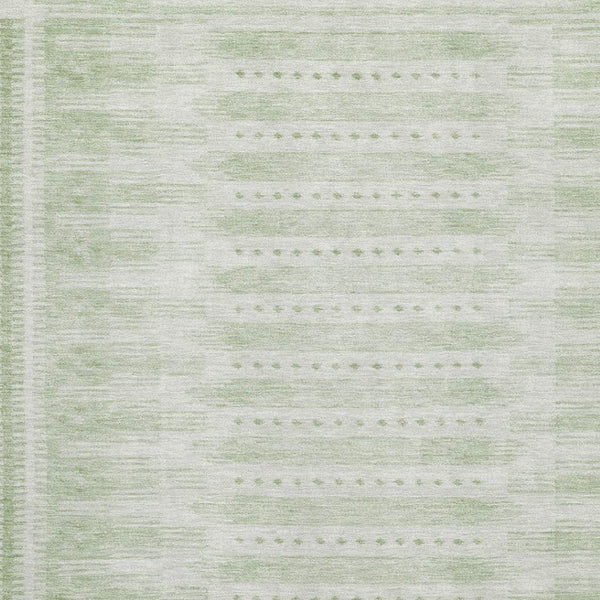 HomeRoots 10' X 14' Sage & Fern Green Geometric Washable Area Rug with UV Protection for High-Traffic Homes 708037