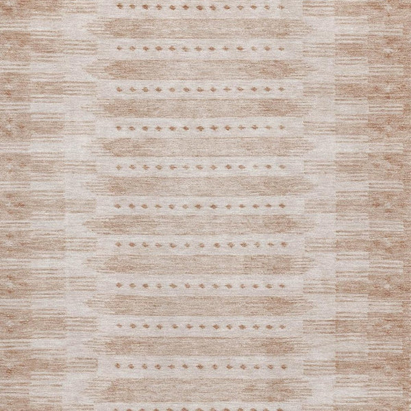 HomeRoots 5' X 8' Salmon & Beige Geometric Area Rug – Stylish, Washable, UV-Protected, Durable for Homes & Pets 708039