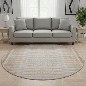HomeRoots 8' X 10' Salmon Beige Geometric Area Rug – Washable, UV-Protected, Durable & Stylish for Every Room 708041