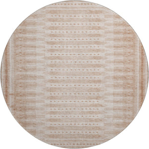 HomeRoots 8' X 10' Salmon Beige Geometric Area Rug – Washable, UV-Protected, Durable & Stylish for Every Room 708041