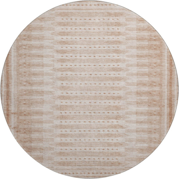 HomeRoots 8' X 10' Salmon Beige Geometric Area Rug – Washable, UV-Protected, Durable & Stylish for Every Room 708041